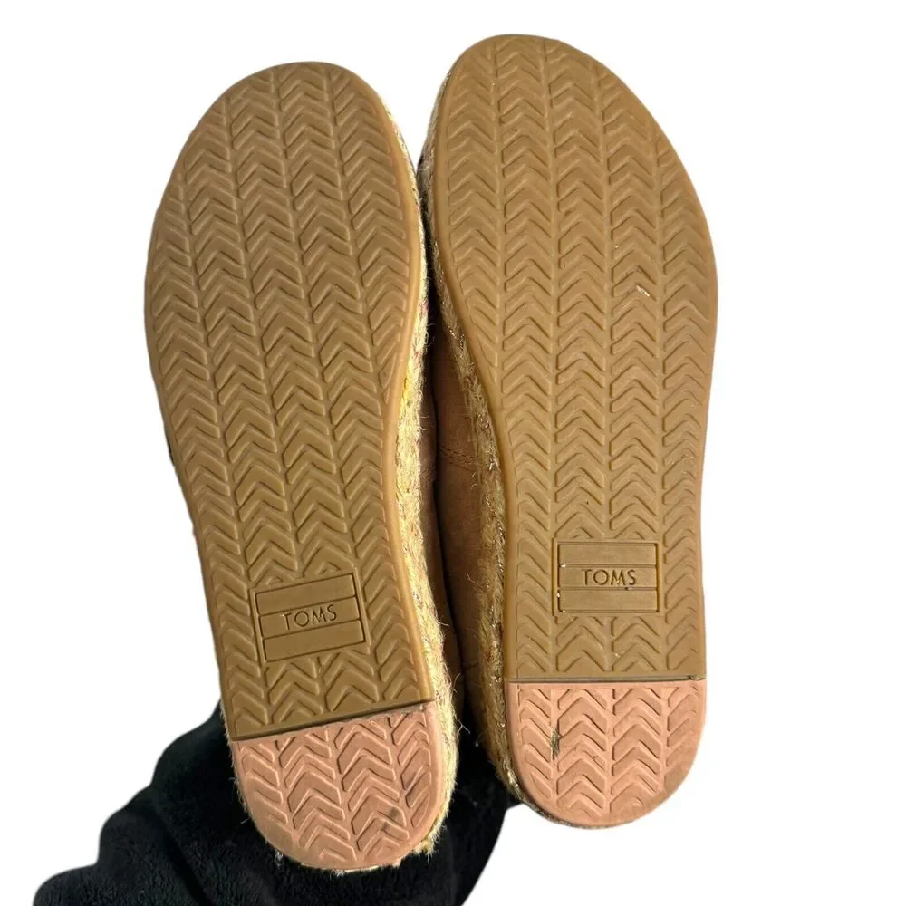 Toms Womans Shoes Pink Suede Rope Boho Loafer Slide Comfort Barbie Size‎ 6 SU